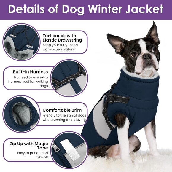 Small Dog Coat with Harness Built in - Picture 4 of 7